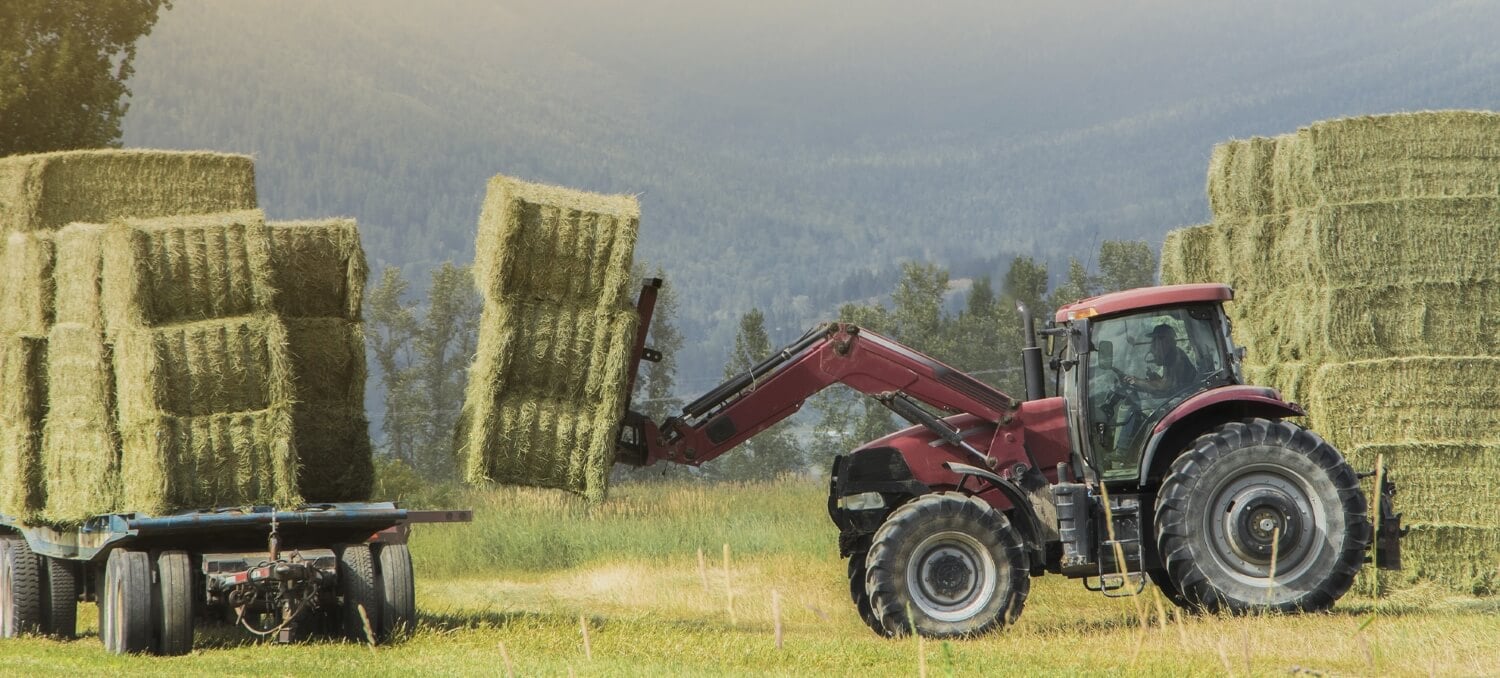 Tractor with Hay Fork